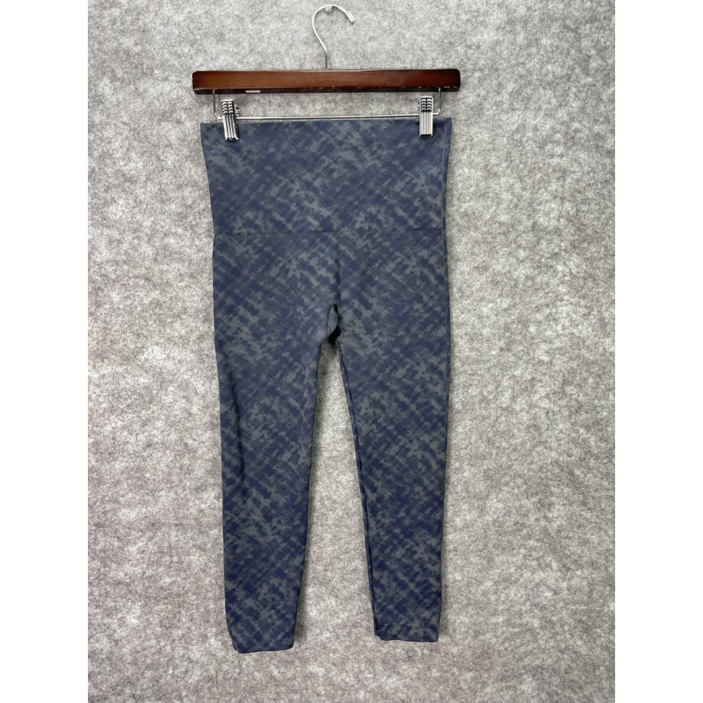 Spanx Leggings Womens Large Blue Gray Camo Seamless High Rise Shaping Yoga